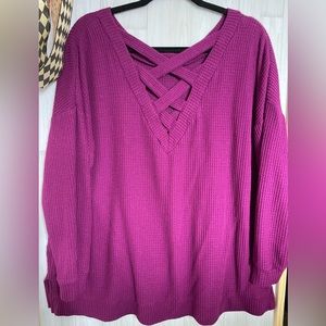 1STATE brand SIZE X-LARGE cross-cable back sweater